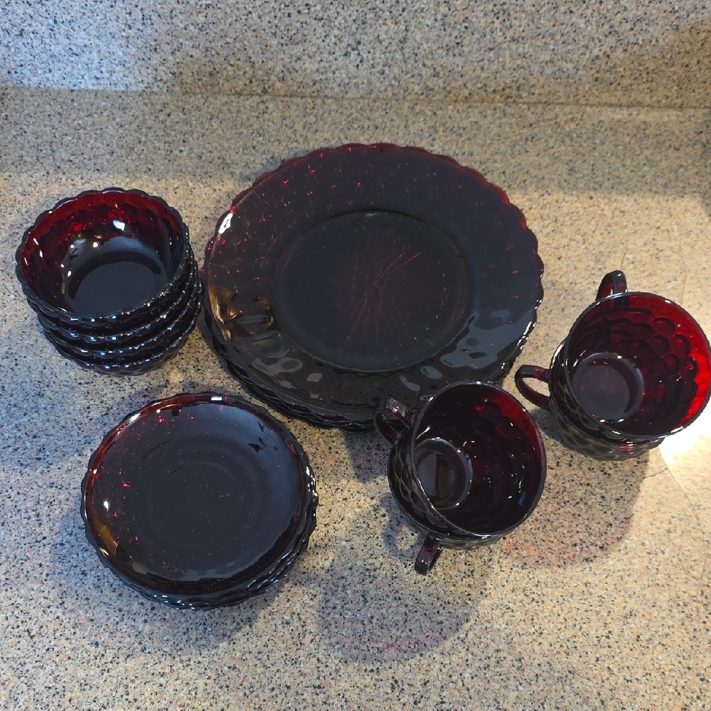 Anchor Hocking Ruby Red Dinnerware Set - Picture 15 of 16